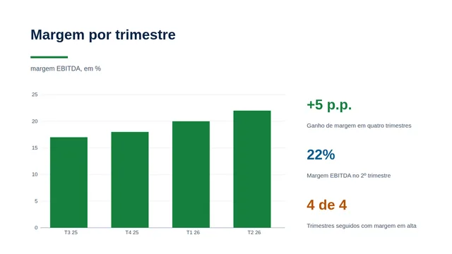 Slide de exemplo: Margem por trimestre